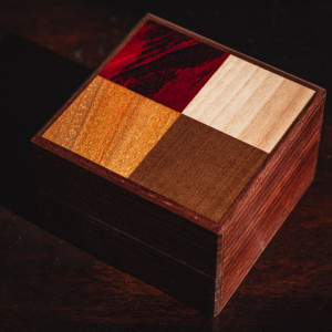 Square Four Woods Puzzle Box 