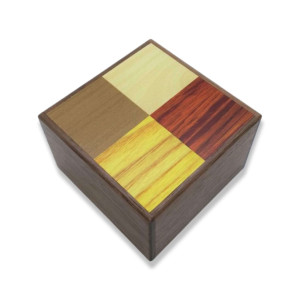 Square Four Woods Puzzle Box 