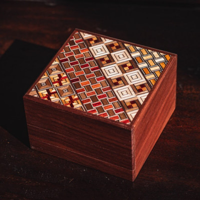 Walnut Yosegi Puzzle Boxes