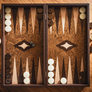 Walnut Burl Backgammon Set